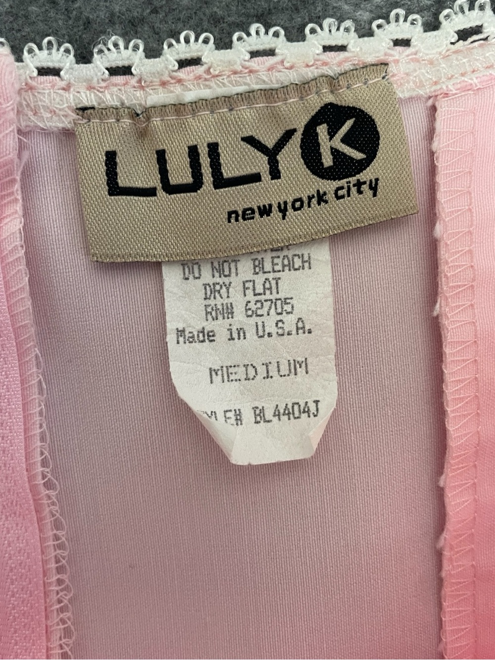 Vintage Y2K Luly K Pink strapless tiered ruffle mini dress lace bow coquette M - Picture 8 of 10